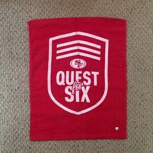 SAN FRANCISCO 49ERS Rally Towel QUEST FOR SIX Niners Red Rag Super Bowl Playoffs